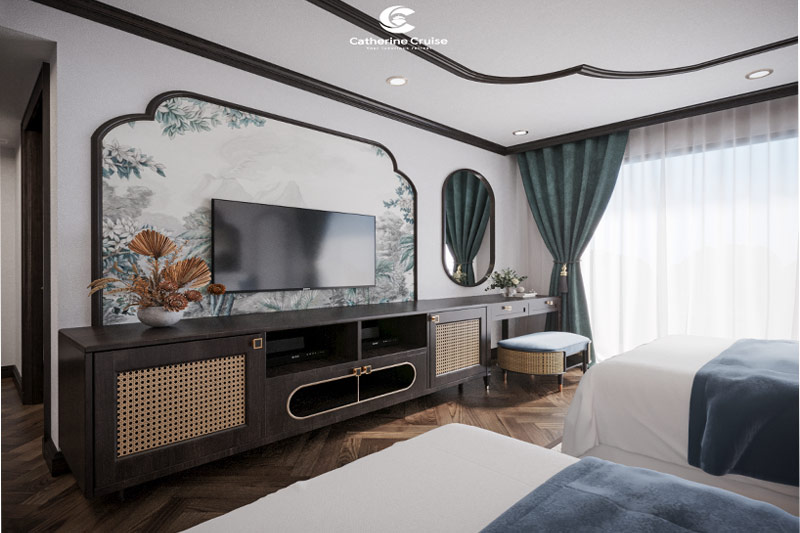 Premium suite cabin-Catherine Cruise Halong Bay 6*, Halong Catherine Cruise Luxury- Vietnamhalongbay.com