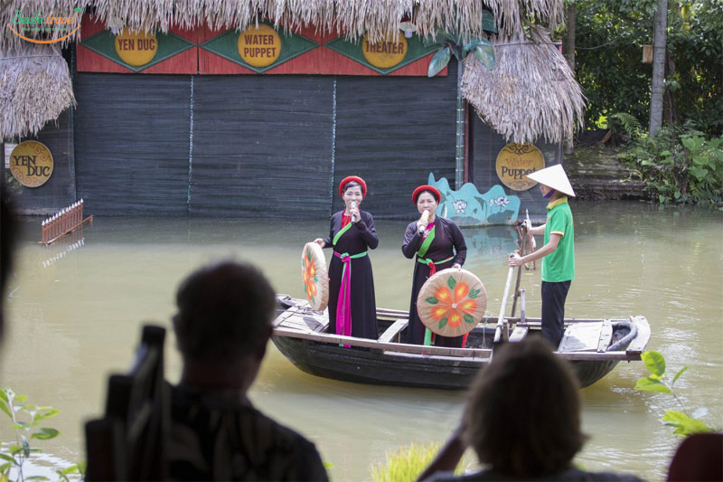 Water puppet show in Yen Duc Village-Dragon legend cruise