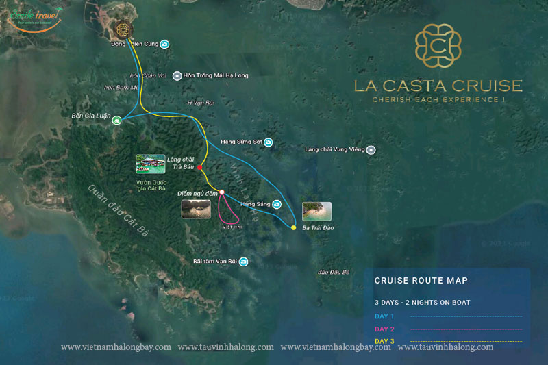 route maps-La casta cruise Halong Bay-Lan Ha Bay