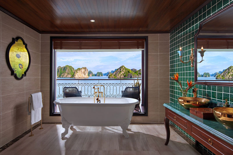 Bathroom President Suite Room Indochine Premium Cruise Halong-Lan Ha Bay
