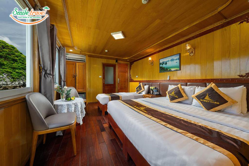 Deluxe triple cabin with Seaview Sunlight Cruise Smiletravel